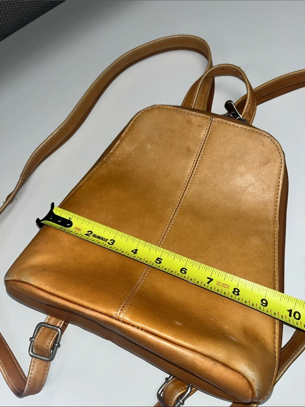 Classic Tan Leather Backpack / Converts Shoulder Bag